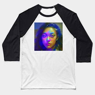 I SEE WHAT YOU DID Weirdcore Glitch Art Portrait Baseball T-Shirt